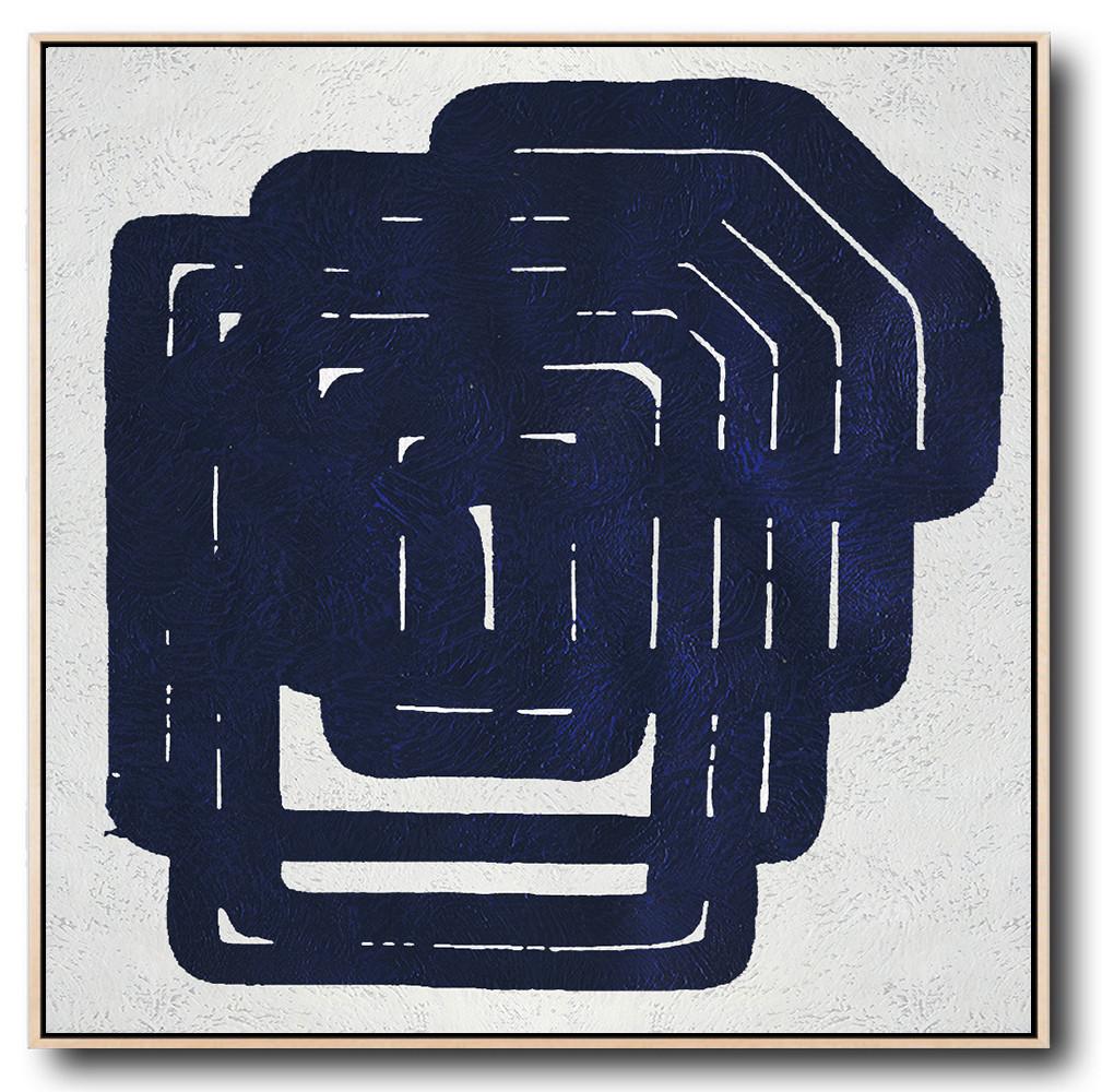 Navy Minimalist Painting #NV101A - Click Image to Close